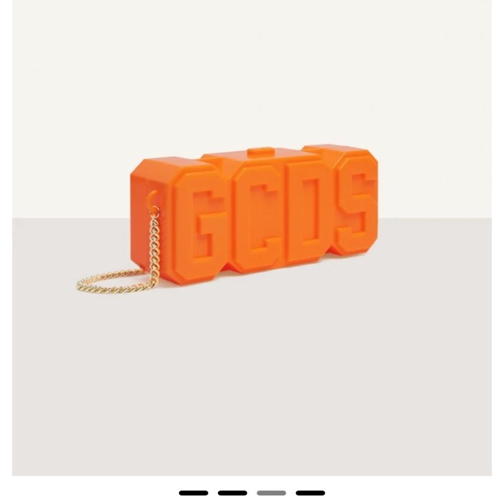 GCDS Logo Plexi Bag with gold chain